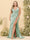 Sheath/Column V-Neck Long Formal Plus Size Dresses with Split Side & Ruched