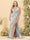 Sheath/Column V-Neck Long Formal Plus Size Dresses with Split Side & Ruched