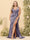 Sheath/Column V-Neck Long Formal Plus Size Dresses with Split Side & Ruched
