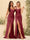 Sheath/Column Halter Sweetheart Long Formal Dresses with Split Side & Ruched