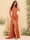 Sheath/Column Criss Cross Long Formal Dresses with Split Side & Ruched