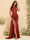 Sheath/Column Criss Cross Long Formal Dresses with Split Side & Ruched