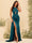 Sheath/Column Criss Cross Long Formal Dresses with Split Side & Ruched