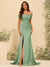Sheath/Column Off-the-Shoulder Long Formal Dresses with Split Side & Ruched