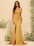 Sheath/Column Off-the-Shoulder Long Formal Dresses with Split Side & Ruched