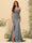 Sheath/Column Off-the-Shoulder Long Formal Dresses with Split Side & Ruched