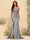 Sheath/Column Off-the-Shoulder Long Formal Dresses with Split Side & Ruched