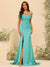Sheath/Column Off-the-Shoulder Long Formal Dresses with Split Side & Ruched