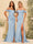 Sheath/Column Off-the-Shoulder Spaghetti Straps Long Formal Dresses with Split Side