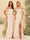 Sheath/Column Off-the-Shoulder Spaghetti Straps Long Formal Dresses with Split Side