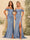 Sheath/Column Off-the-Shoulder Spaghetti Straps Long Formal Dresses with Split Side