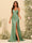 Sheath/Column Spaghetti Straps Long Formal Dresses with Split Side & Ruched