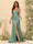 Sheath/Column Spaghetti Straps Long Formal Dresses with Split Side & Ruched
