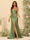 Sheath/Column Spaghetti Straps Long Formal Dresses with Split Side & Ruched