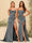 Sheath/Column Spaghetti Straps Sweetheart Long Formal Dresses with Split Side