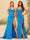 Sheath/Column Spaghetti Straps Sweetheart Long Formal Dresses with Split Side
