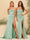 Sheath/Column Spaghetti Straps Sweetheart Long Formal Dresses with Split Side