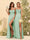 Sheath/Column Spaghetti Straps Long Formal Dresses with Split Side