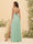 Sheath/Column Spaghetti Straps Long Formal Dresses with Split Side