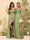 Sheath/Column Spaghetti Straps Long Formal Dresses with Split Side