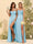 Sheath/Column Spaghetti Straps Long Formal Dresses with Split Side