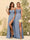 Sheath/Column Spaghetti Straps Long Formal Dresses with Split Side
