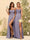 Sheath/Column Spaghetti Straps Long Formal Dresses with Split Side