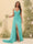 Sheath/Column V-Neck Long Formal Dresses with Split Side & Ruched