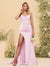 Sheath/Column Long Formal Dresses with Split Side & Ruched