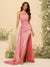 Sheath/Column One-Shoulder Long Formal Dresses with Split Side & Ruched