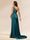 Sheath/Column One-Shoulder Long Evening Dresses with Split Side & Ruched