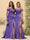 Sheath/Column Off-the-Shoulder Long Formal Dresses with Split Side