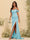 Sheath/Column Off-the-Shoulder Spaghetti Straps Long Formal Dresses with Split Side