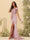 Sheath/Column Off-the-Shoulder Long Formal Dresses with Split Side & Ruched