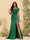 Sheath/Column Off-the-Shoulder Long Formal Dresses with Split Side & Ruched