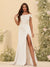 Sheath/Column Off-the-Shoulder Long Formal Dresses with Split Side & Ruched