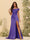 Sheath/Column Off-the-Shoulder Long Formal Dresses with Split Side & Ruched