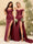 Sheath/Column Off-the-Shoulder Long Formal Dresses with Split Side & Ruched