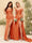 Sheath/Column Off-the-Shoulder Long Formal Dresses with Split Side & Ruched