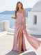 Sheath/Column One-Shoulder Sweetheart Long Formal Dresses with Split Side