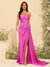 Sheath/Column One-Shoulder Sweetheart Long Formal Dresses with Split Side