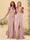 Sheath/Column V-Neck Spaghetti Straps Long Formal Dresses with Split Side