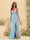 Sheath/Column V-Neck Spaghetti Straps Long Formal Dresses with Split Side
