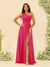 A-Line/Princess One-Shoulder Long Bridesmaid Dresses with Split Side