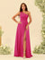 A-Line/Princess One-Shoulder Long Bridesmaid Dresses with Split Side