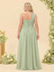 A-Line/Princess One-Shoulder Long Bridesmaid Plus Size Dresses with Split Side