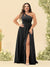 A-Line/Princess One-Shoulder Long Bridesmaid Plus Size Dresses with Split Side