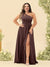 A-Line/Princess One-Shoulder Long Bridesmaid Plus Size Dresses with Split Side