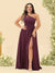 A-Line/Princess One-Shoulder Long Bridesmaid Plus Size Dresses with Split Side