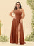 A-Line/Princess One-Shoulder Long Bridesmaid Plus Size Dresses with Split Side